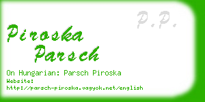 piroska parsch business card